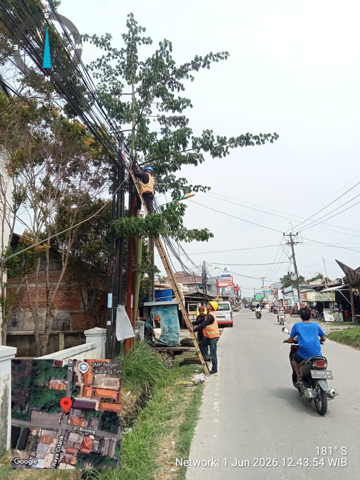 Penarikan Kabel Fiber Optic Aerial Backbone